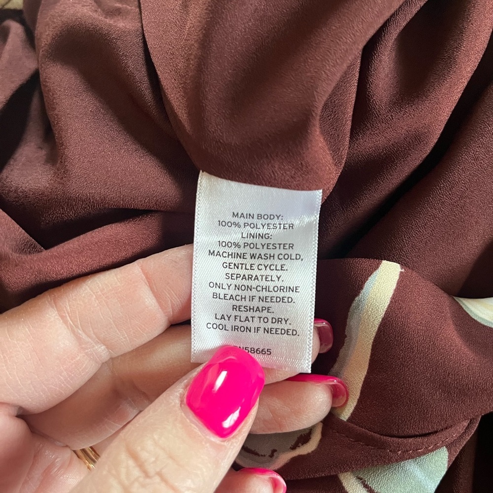 Nordstrom Rack Floral Midi Wrap Skirt in Burgundy & Cream Women’s Size XL - Picture 11 of 16
